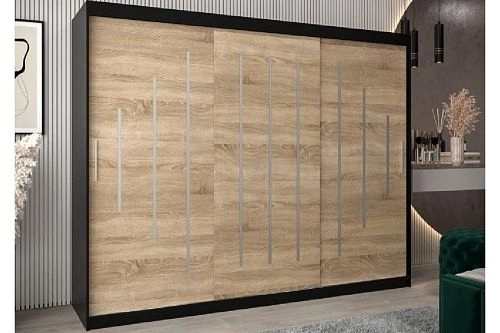 Шкаф-купе Валмиера-7 NEW Черный/Дуб Сонома - фото 1