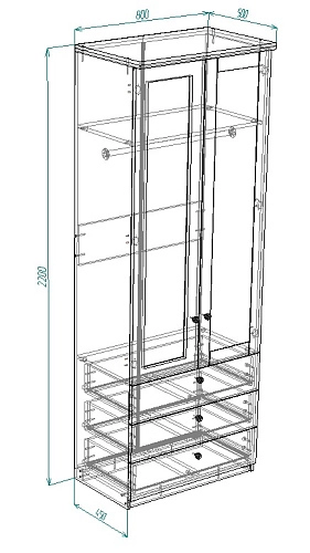 Шкаф распашной София РАХ-18 МДФ Кашемир - фото 3