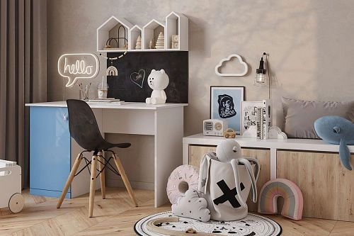 Письменный стол Банни-3 Пастельно-Синий - фото 1