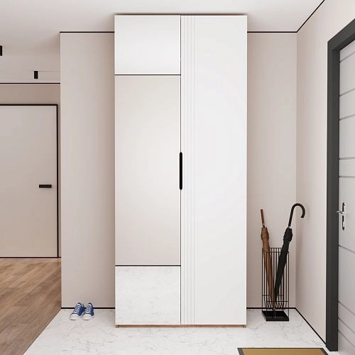 Шкаф распашной Астрис-2 с зеркалом Белый - фото 1