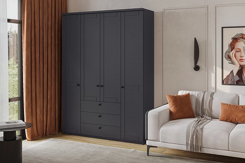 Шкаф распашной София РАХ-16 МДФ Графит - фото 1