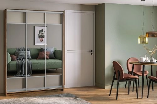 Шкаф-купе Борнео-3.6 Дуб Делано/Серебро - фото 1