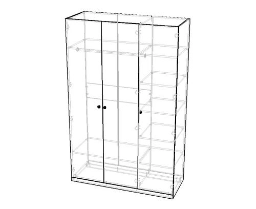 Шкаф распашной Банни-3 Розовый Лайт (Я63972) - фото 2