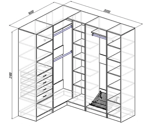Гардеробная Alexa-14 - фото 2