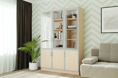 Книжный шкаф Альма-15 Дуб Молочный - фото 1