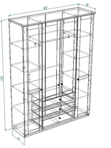 Шкаф распашной София РАХ-16 МДФ Белый - фото 3
