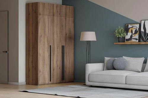 Шкаф распашной Лорена Пакс-3 с антресолью Дуб Табачный - фото 1