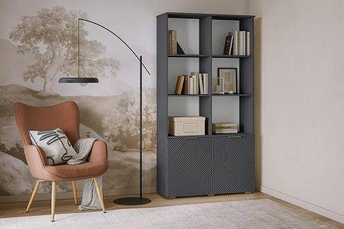 Стеллаж Салерно NEW 2 Графит - фото 1