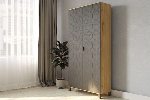 Шкаф распашной Марвин Йорк 2 фрезеровка 2 Графит - фото 1