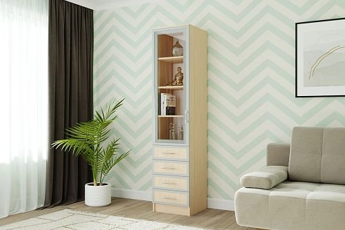 Книжный шкаф Альма-6 Дуб Молочный - фото 1