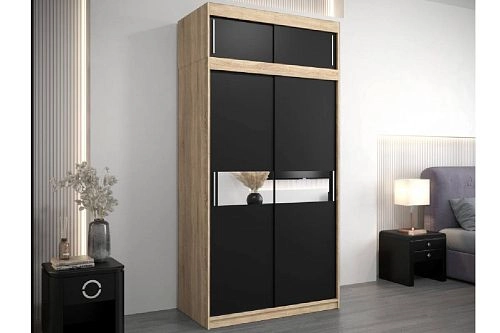 Шкаф-купе Бенито-1А Дуб Сонома/Чёрный - фото 1