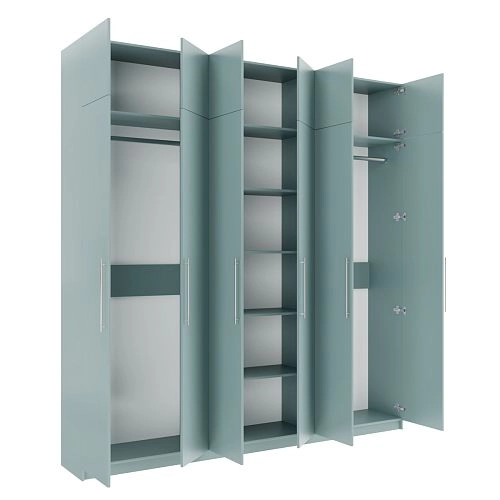 Шкаф распашной Калифорния-6 с антресолью Сумеречный Голубой - фото 4