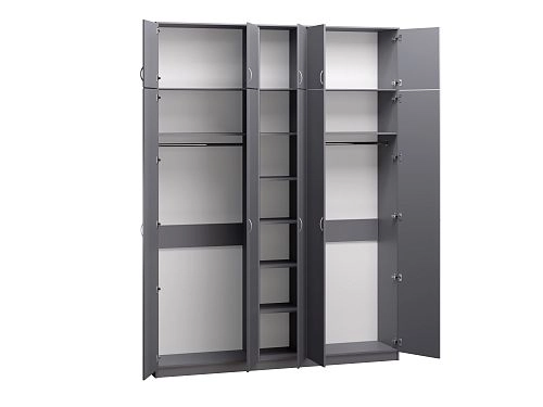 Шкаф распашной Лайт-5 с антресолью Графит - фото 2