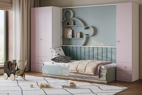 Стенка детская Банни-8 Розовый Лайт - фото 1