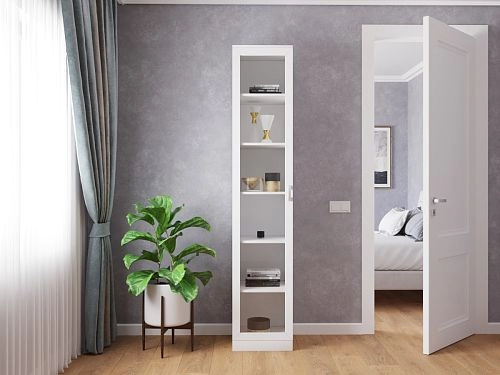 Книжный шкаф Библиограф 1.1 Квадро Белый - фото 1