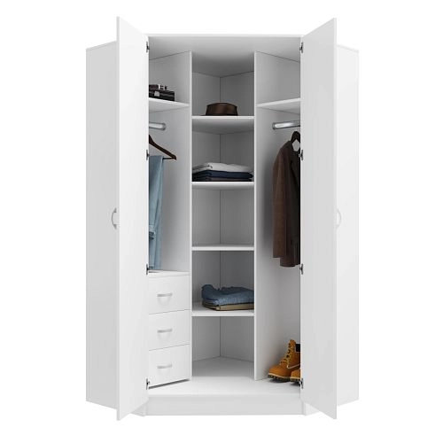 Шкаф угловой Алиса-5 Белый - фото 2