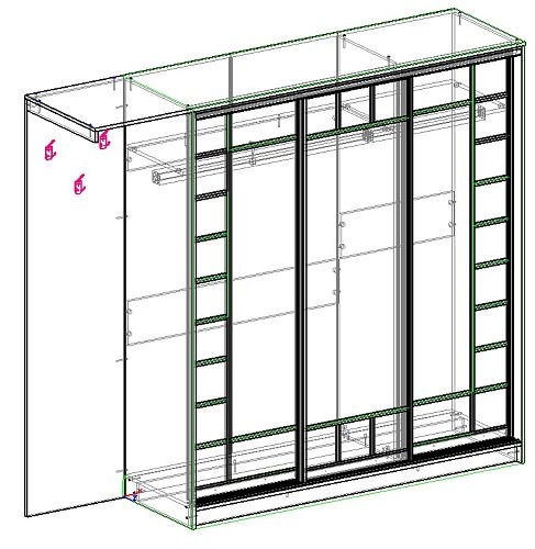 Шкаф-купе Звездочет - 3 с вешалкой (102КЕМ) - фото 1