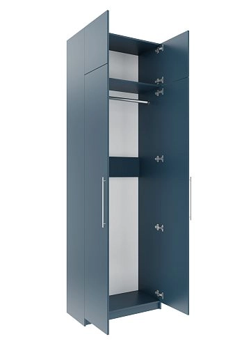 Шкаф распашной Калифорния-2 с антресолью Альби Полуночно-синий - фото 2