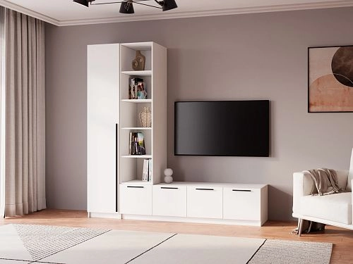 Стенка Лорена Пакс ТВ-стенка 11 Белый - фото 1