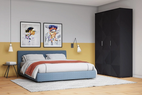 Шкаф распашной Салерно NEW 3 Черный - фото 1