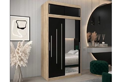 Шкаф-купе Валмиера-3А NEW Дуб Сонома/Черный - фото 1