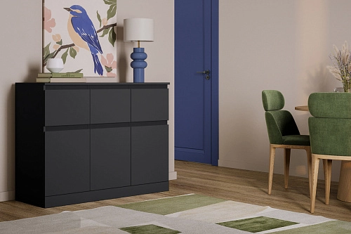 Комод Стефани Мальм-24 Черный - фото 1