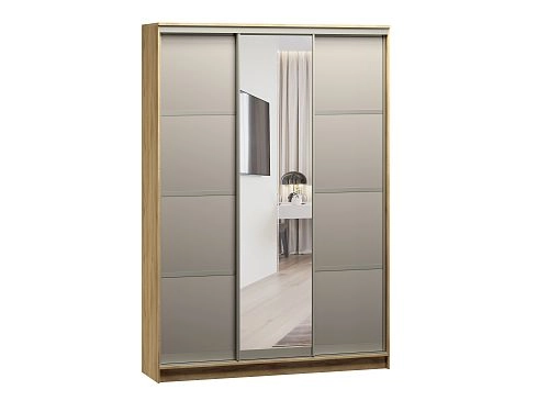 Шкаф-купе Борнео-3.4 Дуб Золотистый/Слоновая Кость - фото 2