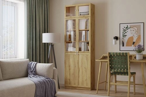 Стеллаж Билли-21 Хит Дуб Золотистый с антресолью - фото 1