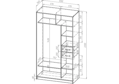 Шкаф-купе Каскад 2я - фото 2
