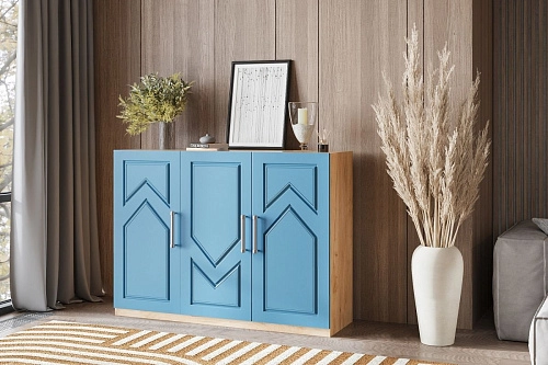 Комод Эверест-3 МДФ Аквамарин - фото 1