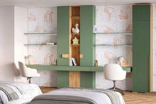 Шкаф распашной Лоренсе-1 с антресолью Шарли Green - фото 1