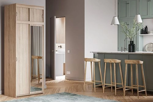 Шкаф-купе Миллениум-2 с антресолью Дуб Сонома - фото 1