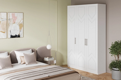 Шкаф распашной Эверест-3 МДФ Белый - фото 1