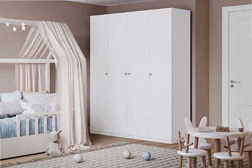 Шкаф распашной Стрекоза-4 Белый - фото 1