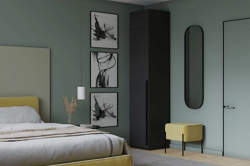 Шкаф распашной Лорена Пакс-1 с антресолью Черный - фото 1