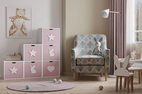 Стеллаж KIDS 18 Розовый Лайт - фото 1