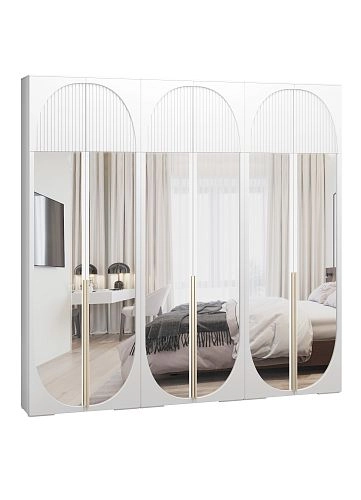 Шкаф распашной Брей-3.2 с антресолью Белый - фото 2