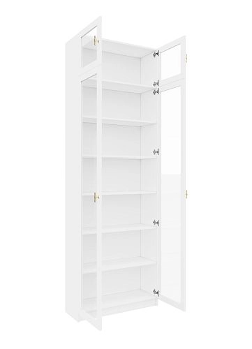 Шкаф Библиотека Билли Хелена-20 с антресолью Белый/Золотой - фото 3