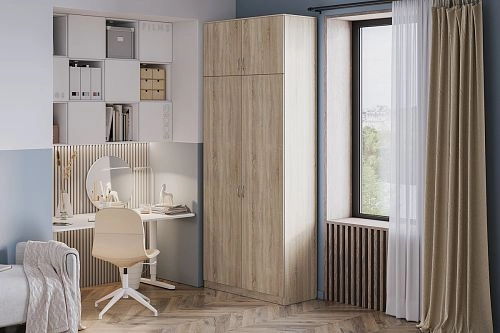 Шкаф распашной Лайт-2 с антресолью Дуб Сонома - фото 1