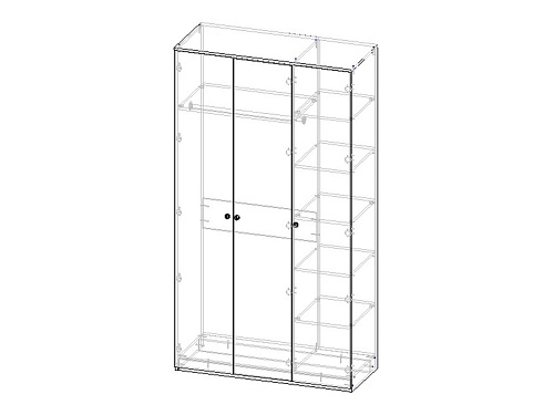 Шкаф распашной Колорадо-3 с зеркалом МДФ - фото 3