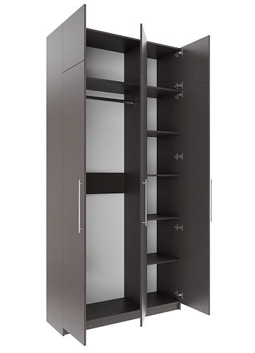 Шкаф распашной Калифорния-3 с антресолью Графит - фото 3