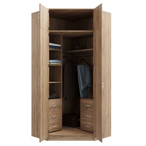 Шкаф угловой Алиса-14 Дуб Сонома - фото 3