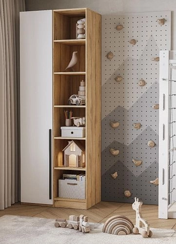 Шкаф распашной Хейсон-27 Белый Дуб Золотистый - фото 2