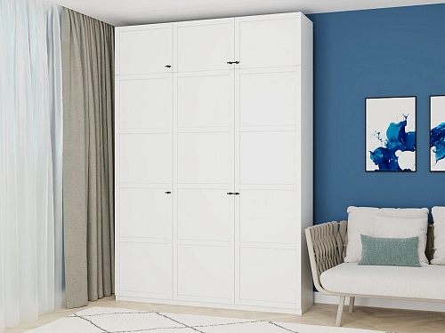 Шкаф распашной Скаген-3 с антресолью Белый - фото 1