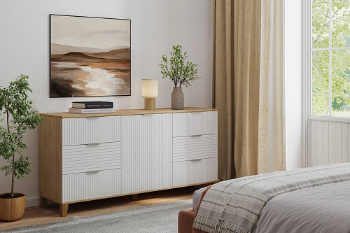 Комод Марвин 33.1 фрезеровка 8 Белый - фото 1