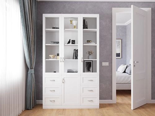 Шкаф Библиотека Библиограф 3.7 Квадро Белый - фото 1