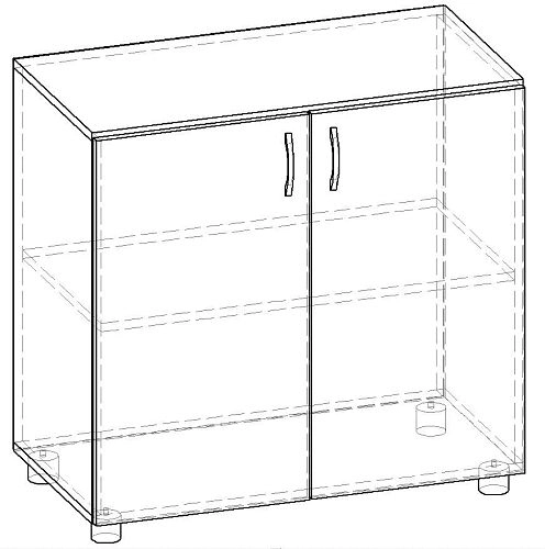 Стеллаж 2 двери 800 (Н772) Баронс Групп Лидер, СТ.045.800-01 (Ф-599ср) - фото 2