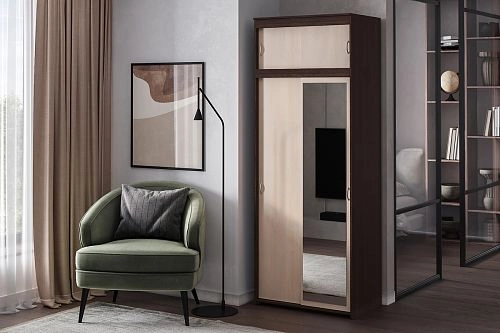 Шкаф-купе Миллениум-2 с антресолью Дуб Молочный - фото 1