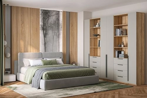 Шкаф распашной Хейсон-4 Кашемир Блэквуд Ячменный - фото 1