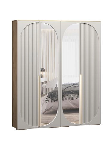 Шкаф распашной Брей-2.1 Кашемир/Дуб Золотистый - фото 2